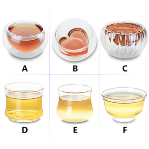 Kinds of Small Handmade Glass Tea Mugs Heat Resistant Clear Kungfu Tea Cups