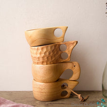 Load image into Gallery viewer, Chinese Portable Wooden Mug Milk Cup Teacup Kungfu Tea Travel Coffee Mug Drinkware Handmade Juice Lemon Coffee Mugs
